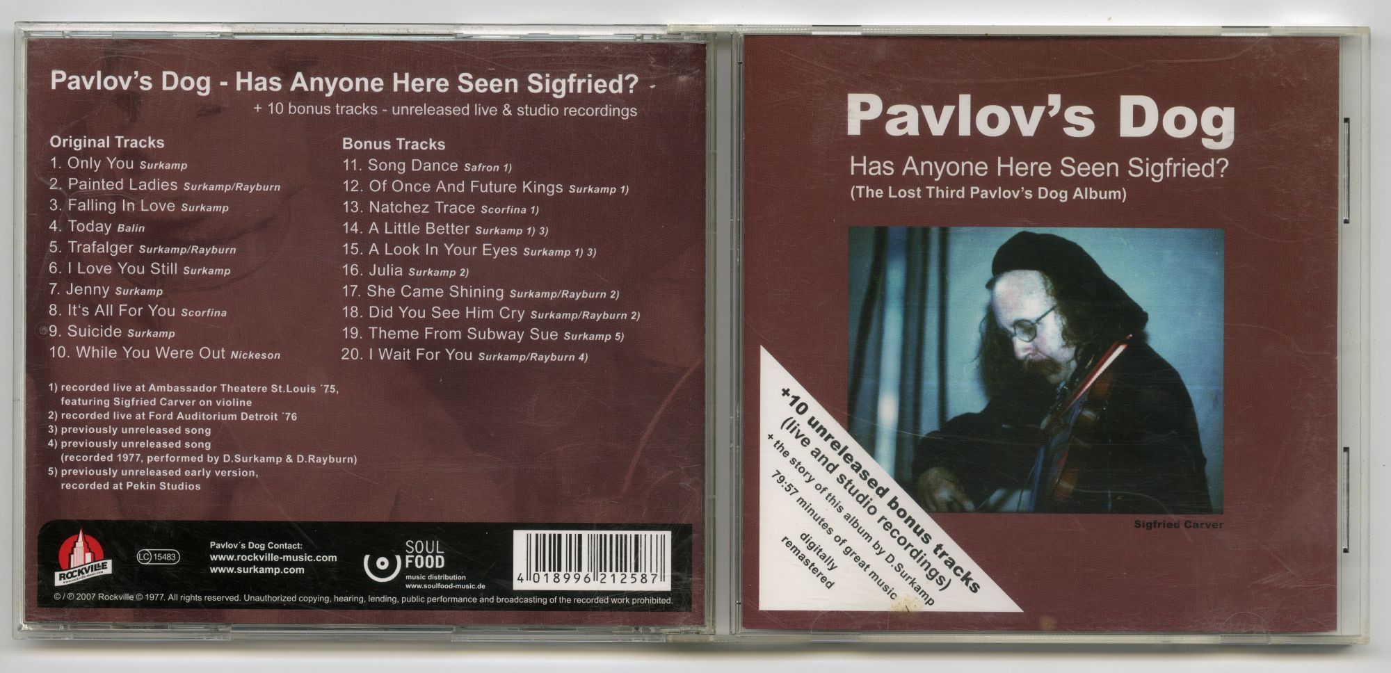 Pavlov's Dog『Has Anyone　Here Seen Sigfried?』01